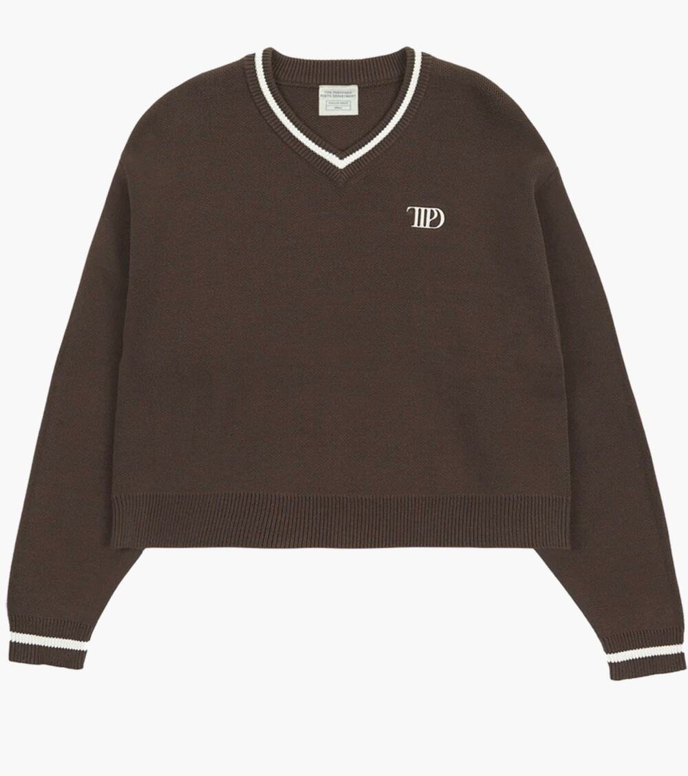 Taylor Swift The Tortured Poets Department TTPD V-Neck Cropped Sweater